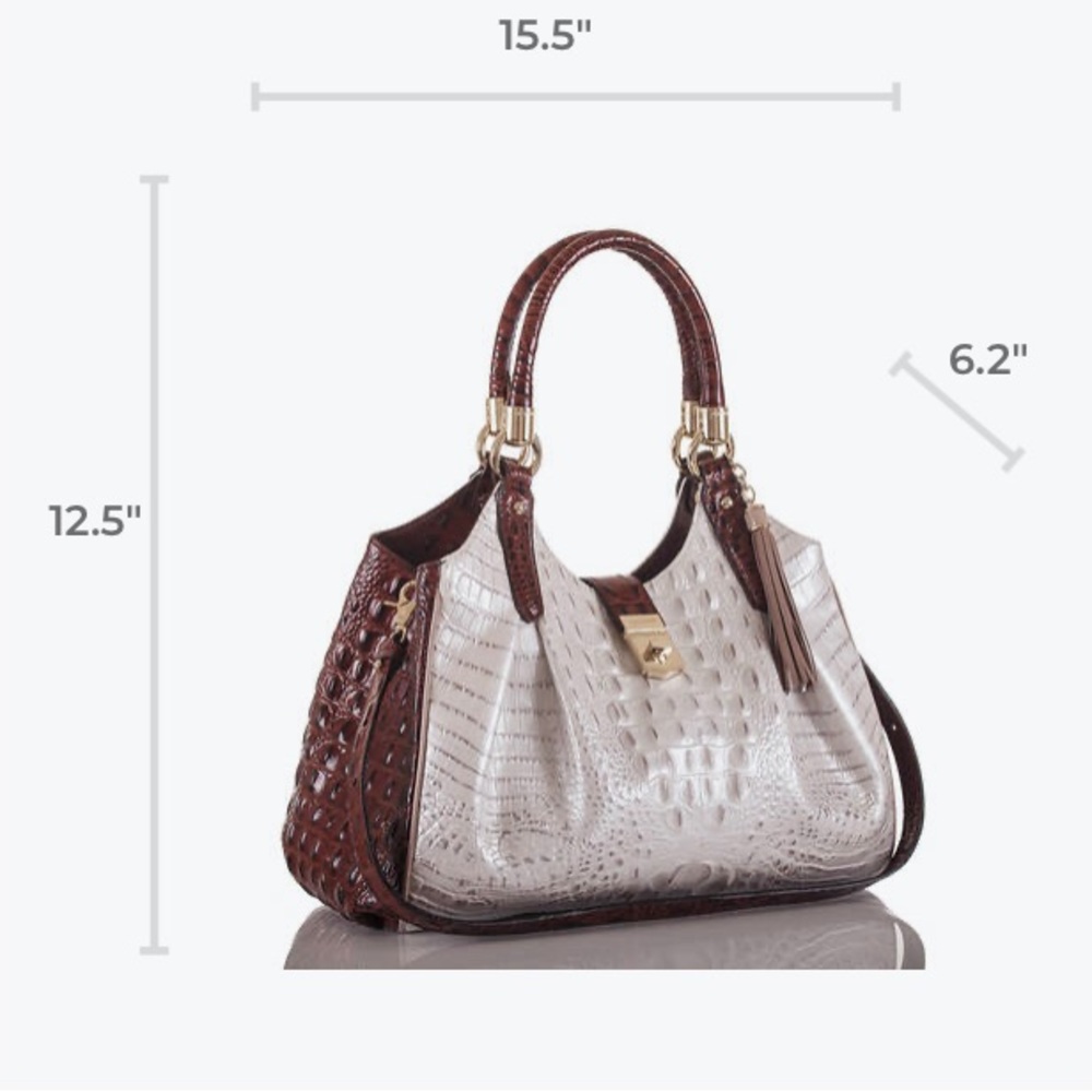 Brahmin Elisa Marshmallow Tri-Color Hobo Bag - Picture 16 of 16